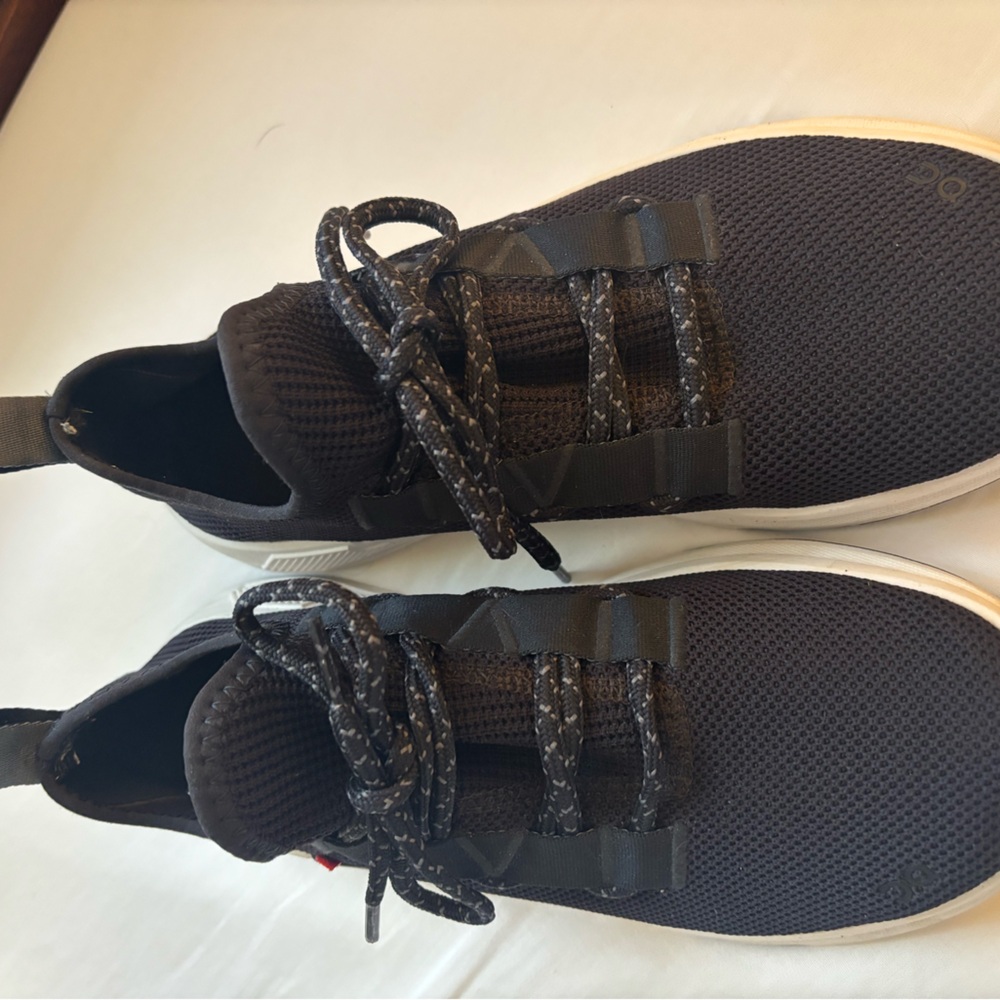 On Running Women’s Black Cloud Easy Sneakers with White Sole